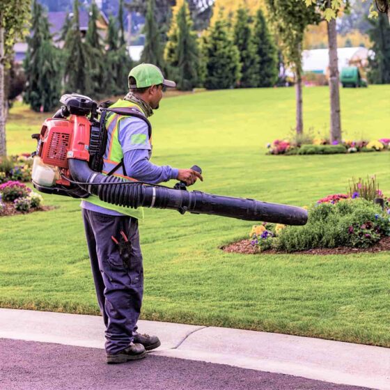 Landscape maintenance blower in Vancouver, WA