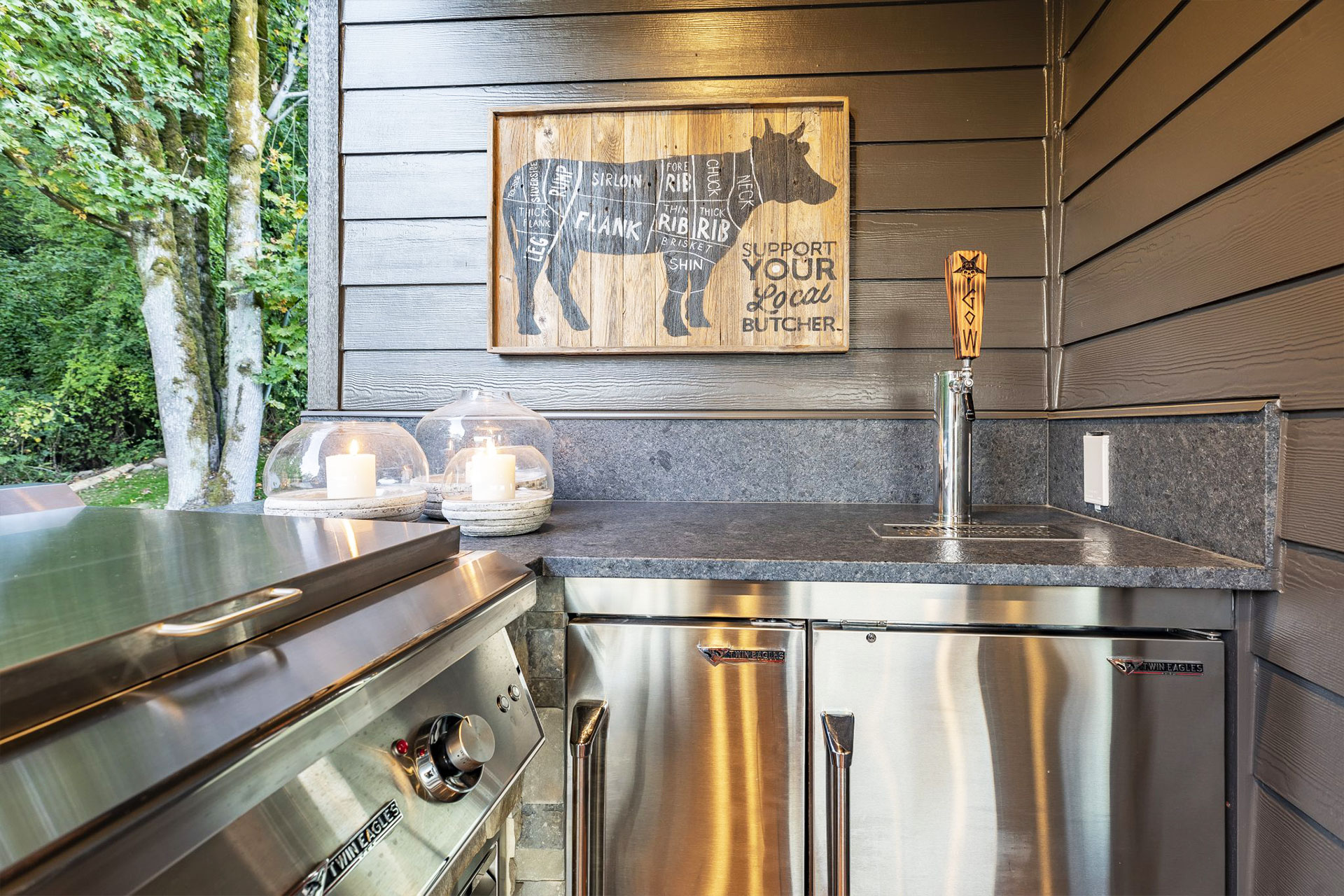 Outdoor kitchen grill on deck in Vancouver, WA