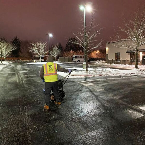 Parking lot snow and ice mitigation in Vancouver, WA