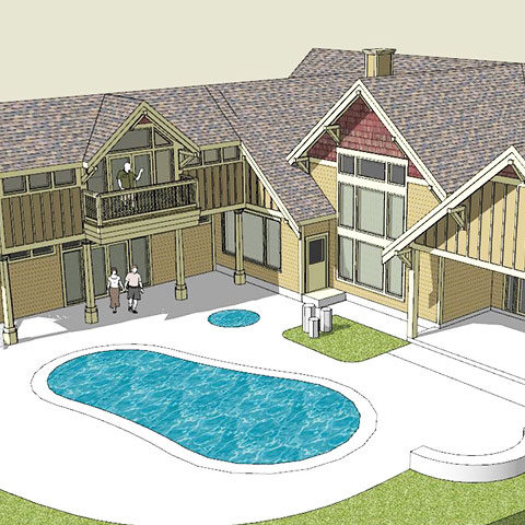 Pool Hot Tub Design 3D Plan in Vancouver, WA