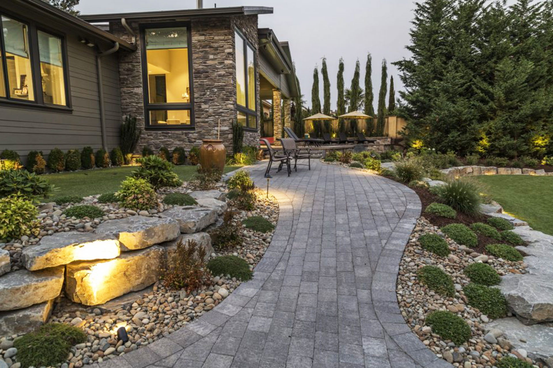 Paver patio with landscaping in Vancouver, WA
