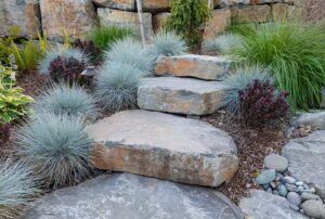 Basalt hardscape landscape steps in Vancouver, WA