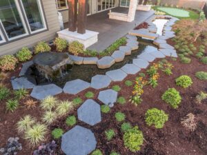 Landscape stream water feature in Vancouver, WA