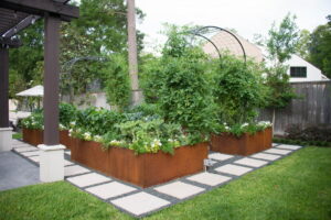 Weathered Corten Steel Raised Garden Box Bed in Vancouver, WA