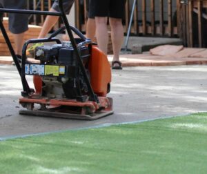 Base compacting for artificial turf in Vancouver, WA