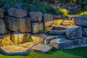 Landscape stone stairs lighting in Vancouver, WA
