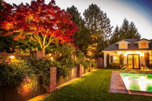 Landscape and exterior lighting for luxury home in Vancouver, WA