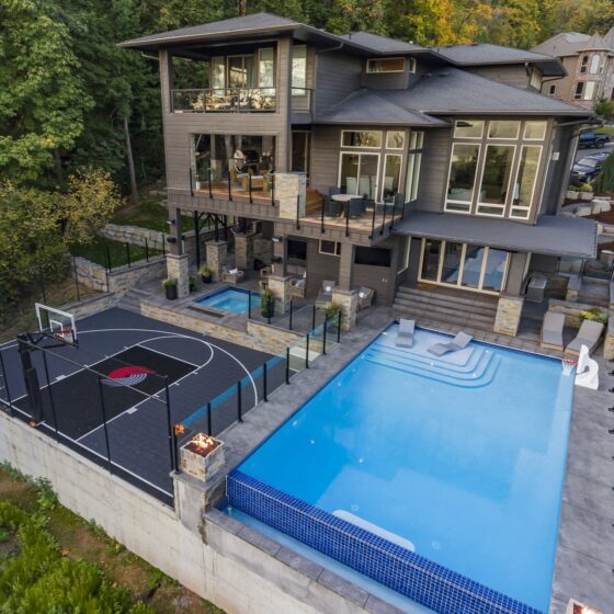 Backyard Remodel Pool Sports Court Decks in Vancouver, WA
