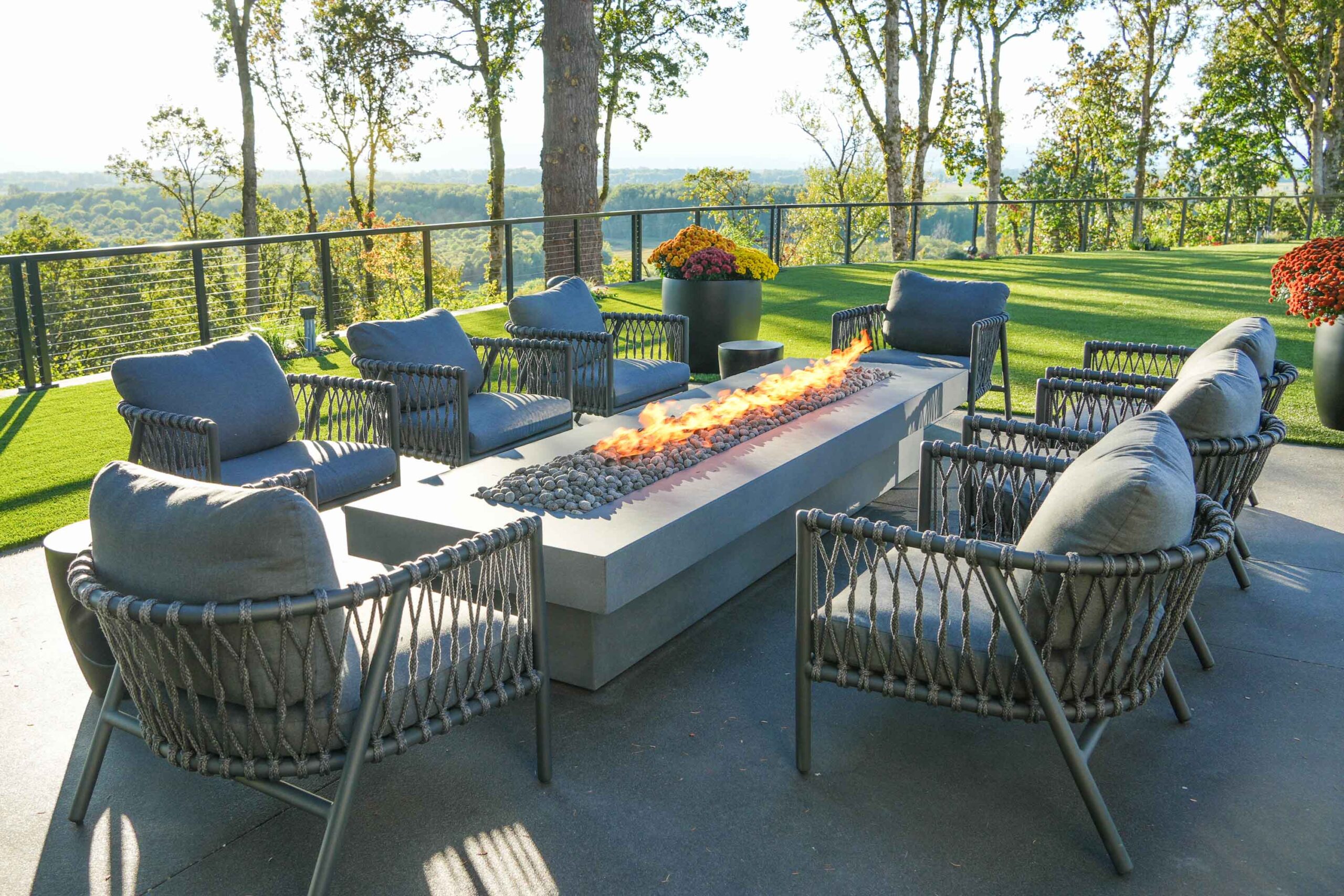 Outdoor gas fire pit feature in Vancouver, WA