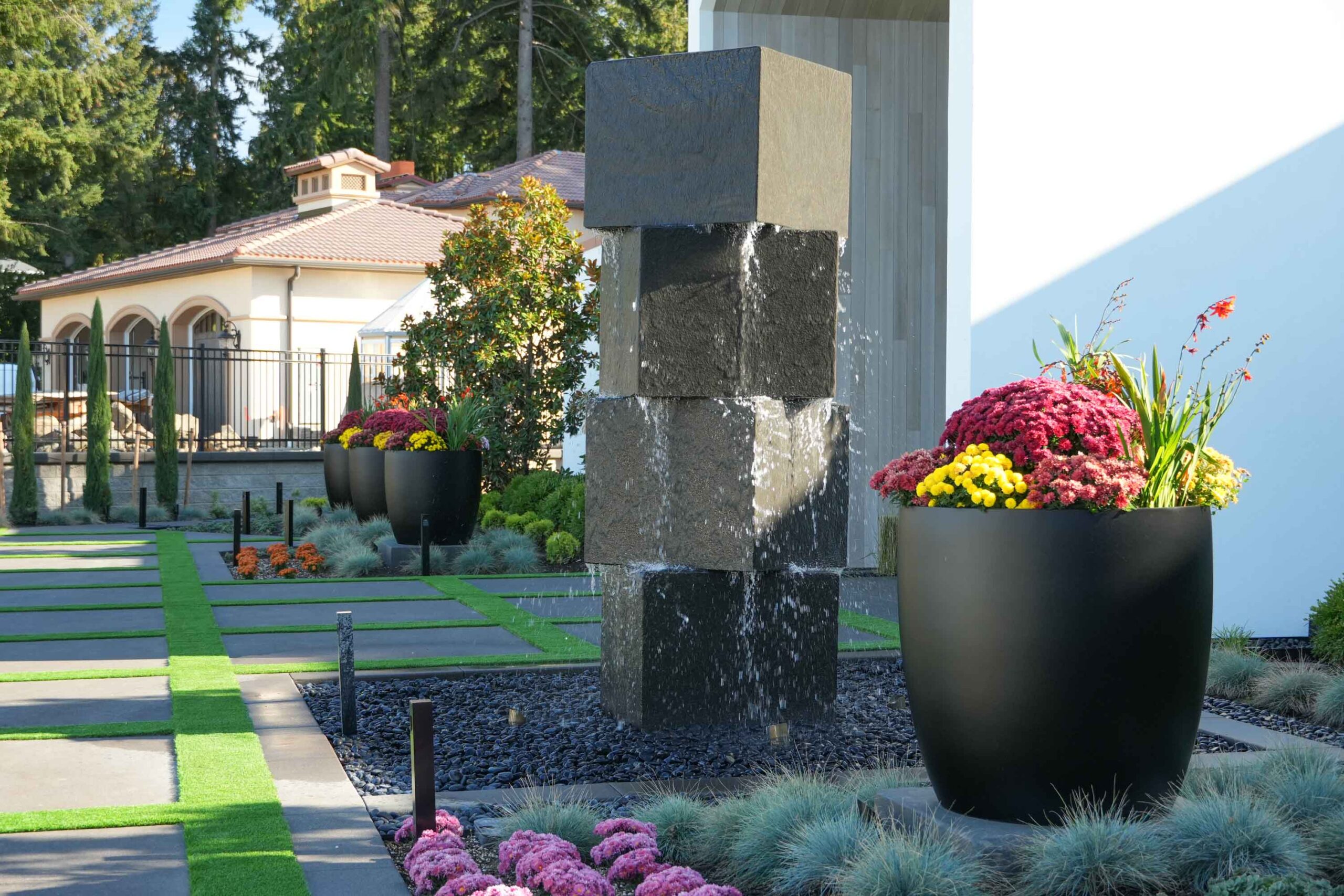 Basalt water feature bubbler in Vancouver, WA
